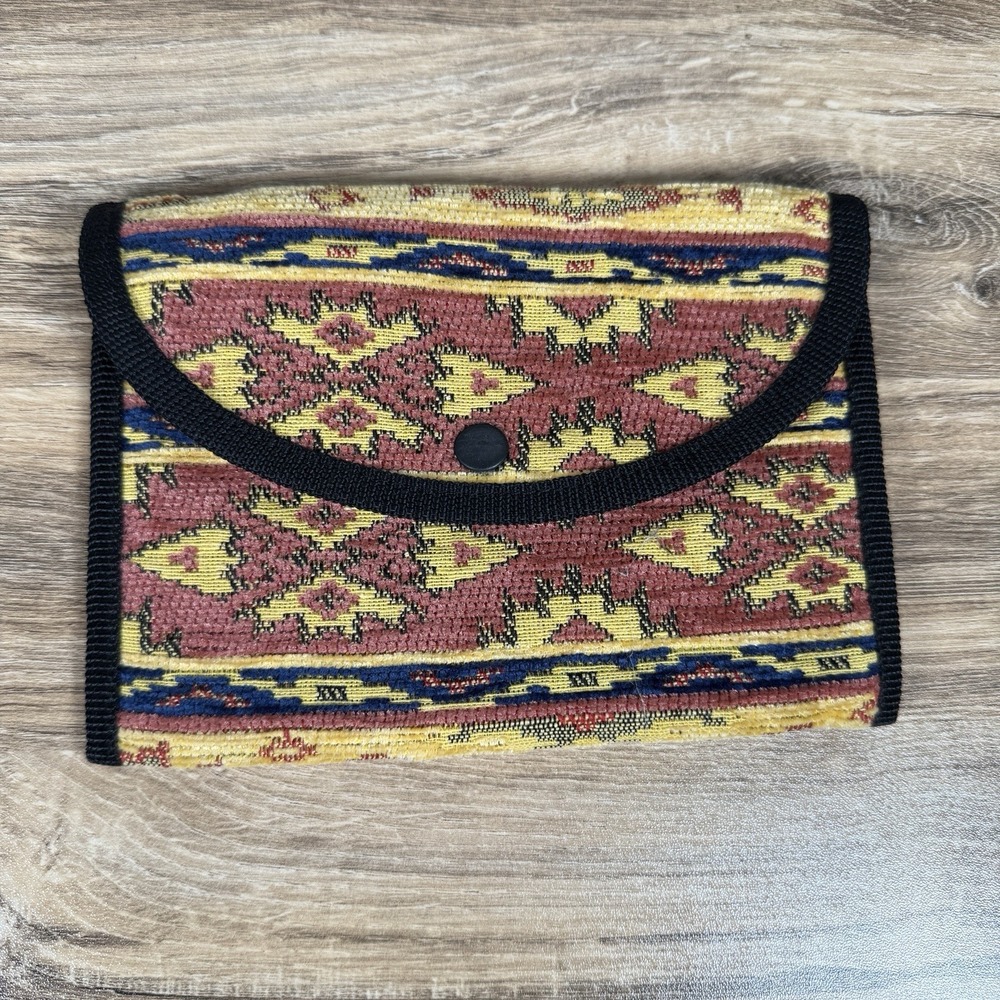 Large Tapestry Change Purse Multicolor Snap Closure 7.5"x5.5"